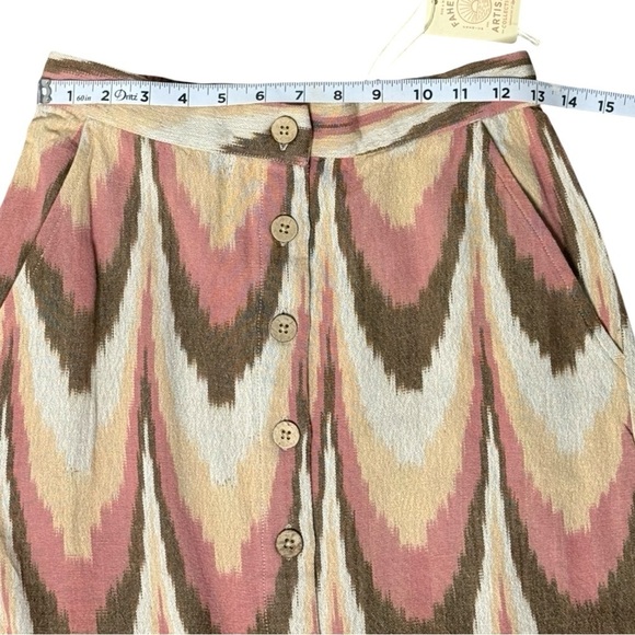 NWT Faherty Whitley Skirt Small Desert Ikat Artisan Midi Pockets Boho Style - Picture 8 of 10
